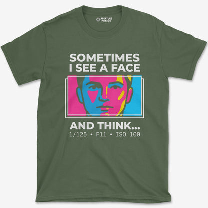 T-Shirt Military Green / S See A Face T-Shirt