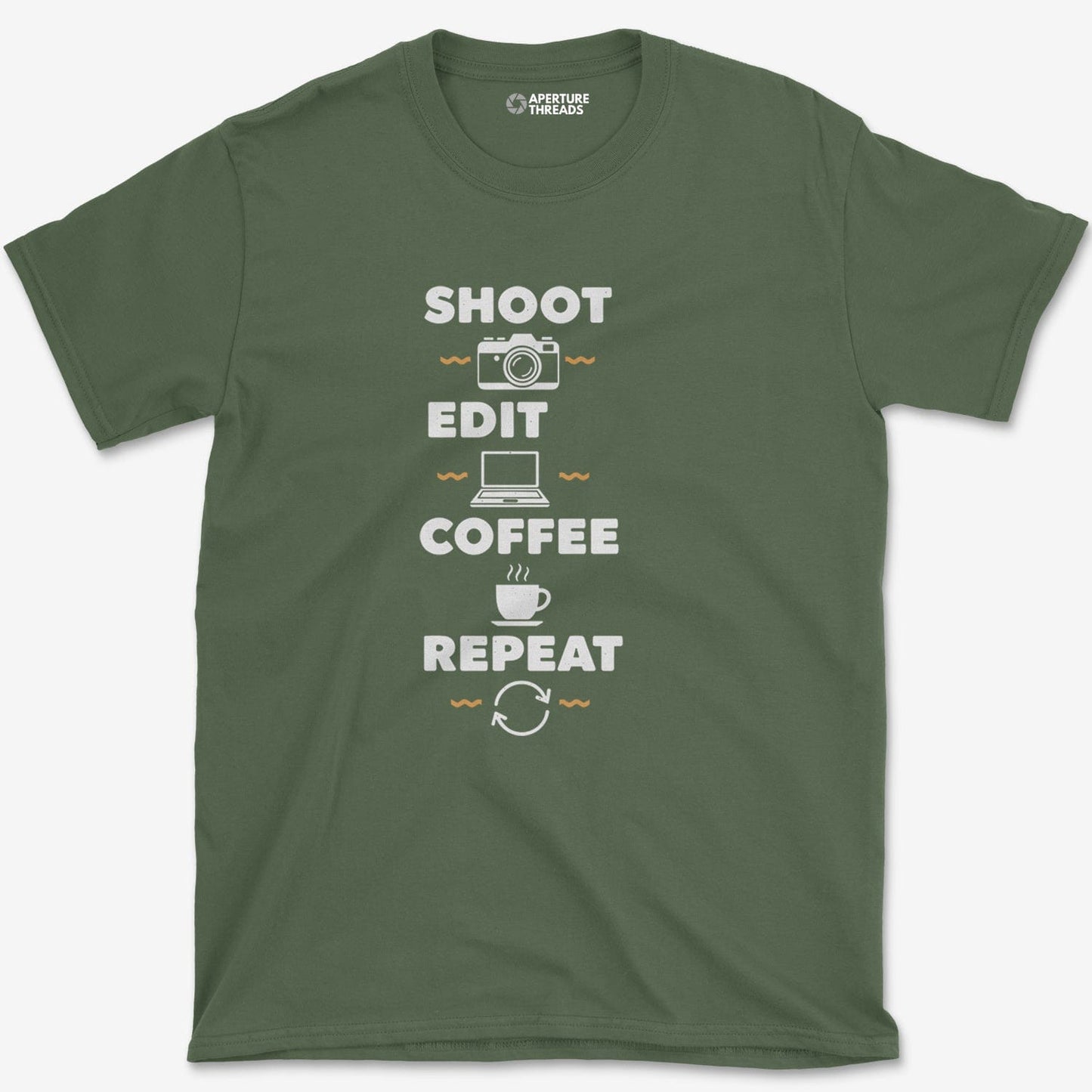 T-Shirt Military Green / S Shoot Coffee Repeat T-Shirt