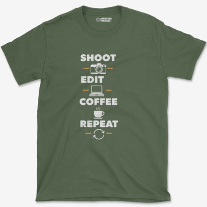 T-Shirt Military Green / S Shoot Coffee Repeat T-Shirt