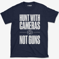 T-Shirt Navy / S Cameras Not Guns - T-shirt