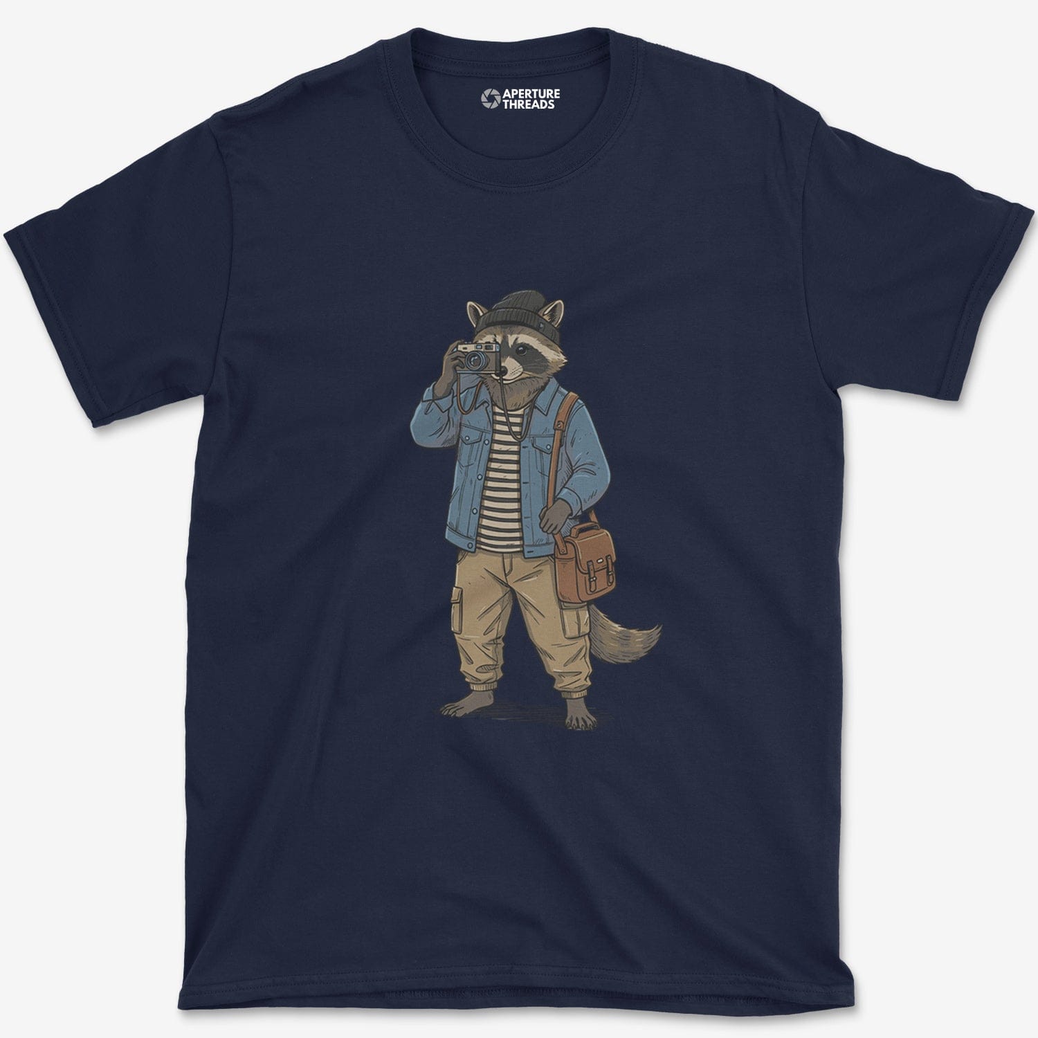 T-Shirt Navy / S Racoon Photographer T-Shirt