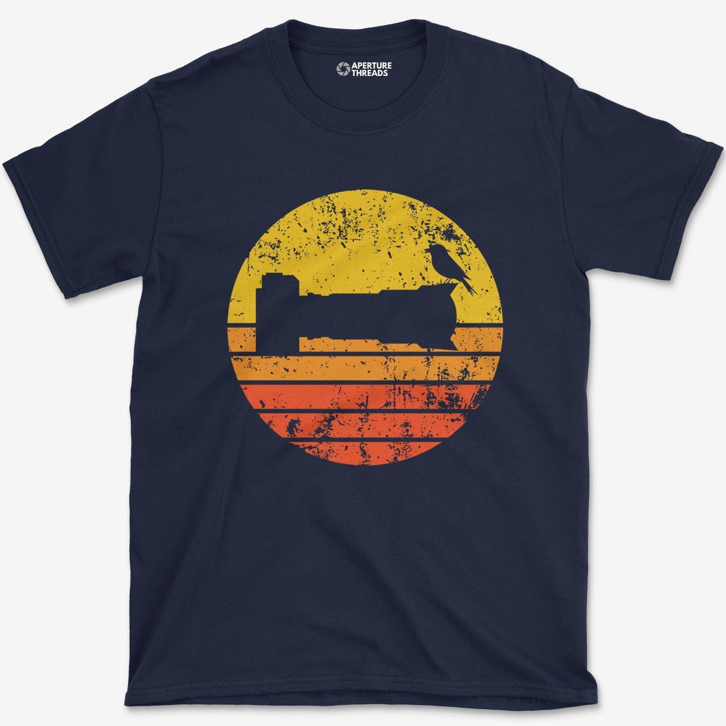 T-Shirt Navy / S Sunset Bird Camera T-Shirt