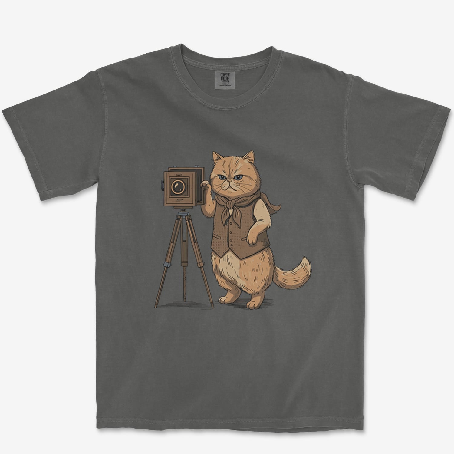 T-Shirt Pepper / S Cat Photographer Heavyweight Tee