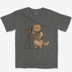 T-Shirt Pepper / S Cat Photographer Heavyweight Tee
