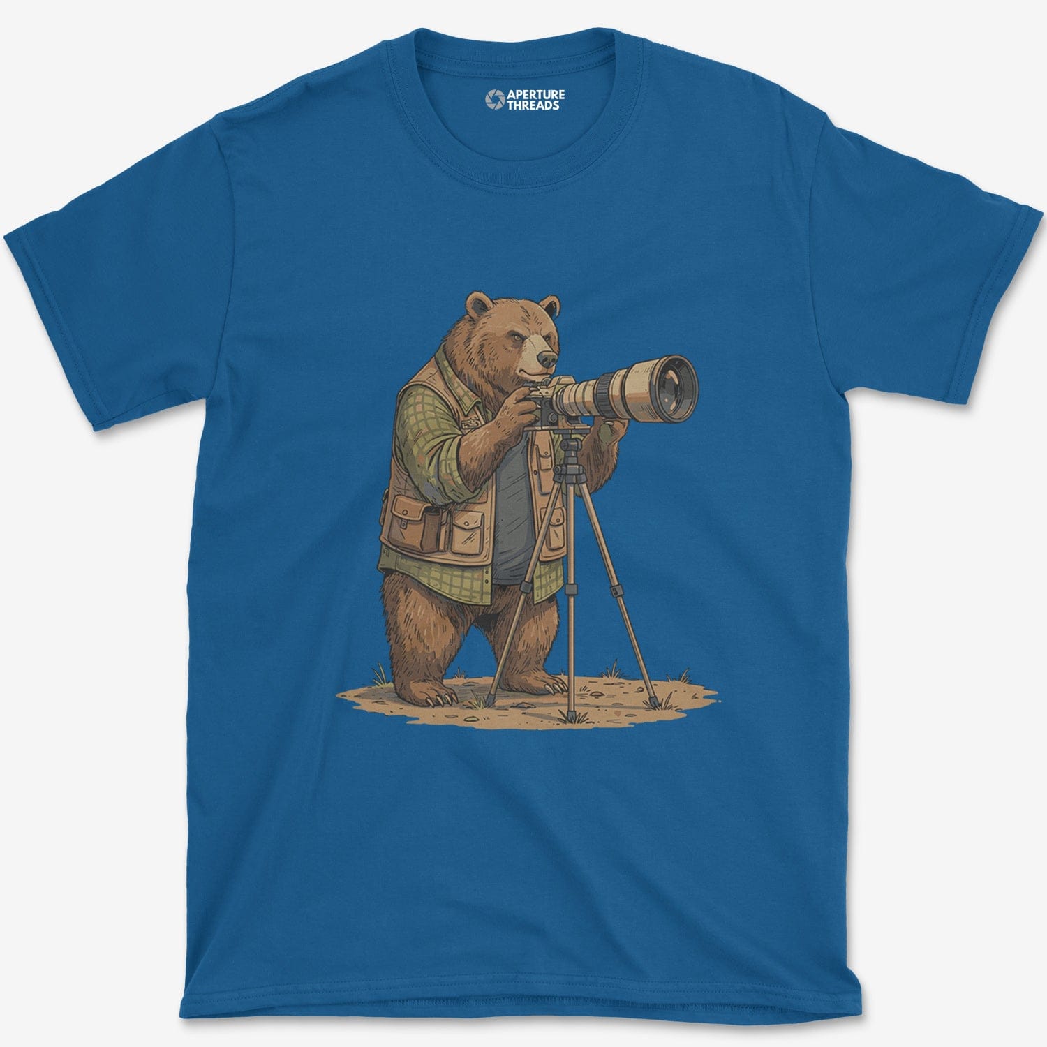 T-Shirt Royal / S Bear Photographer T-Shirt
