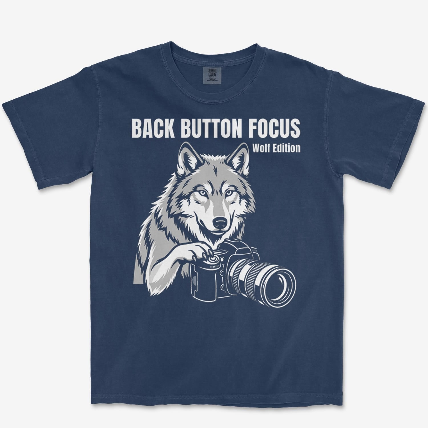 T-Shirt True Navy / S Back Button Focus Heavyweight Tee