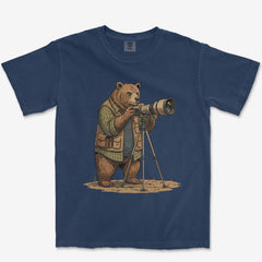T-Shirt True Navy / S Bear Photographer Heavyweight Tee