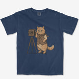 T-Shirt True Navy / S Cat Photographer Heavyweight Tee